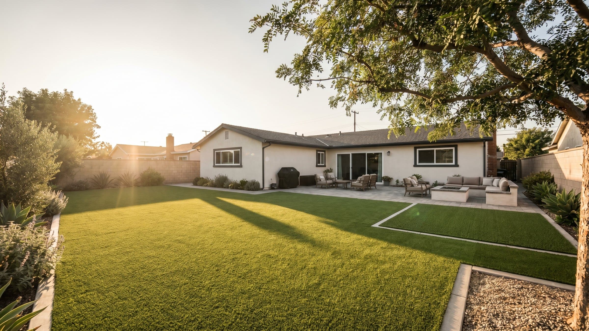 Artificial turf installation in Buena Park, CA