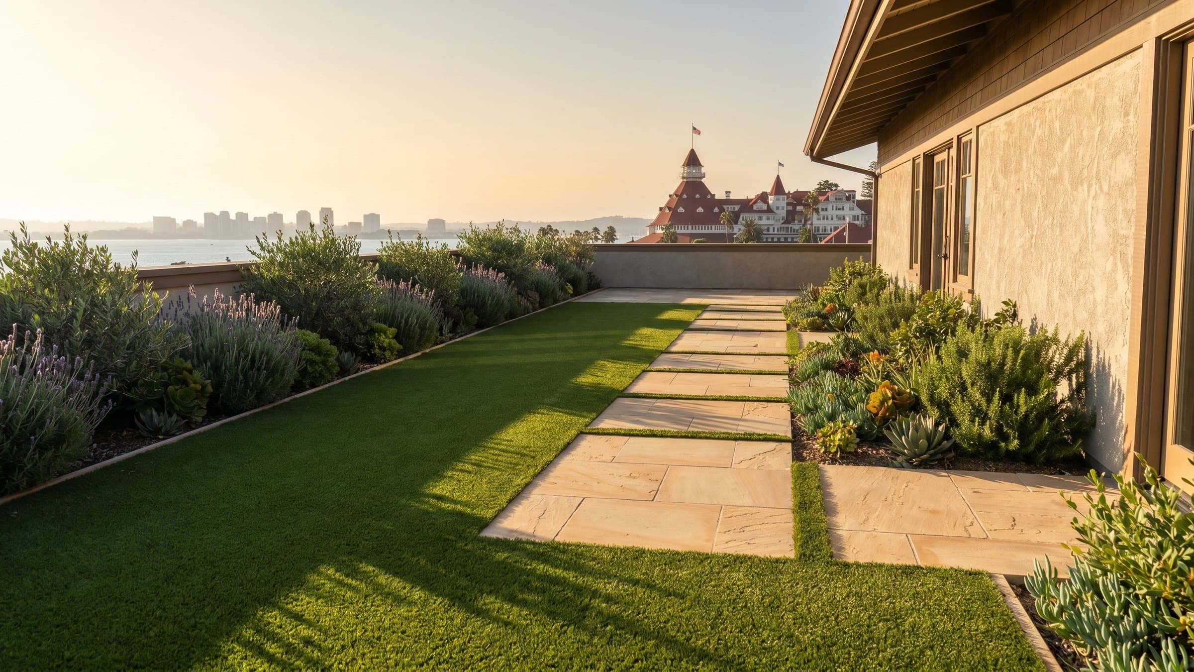 Artificial turf installation in Coronado, CA