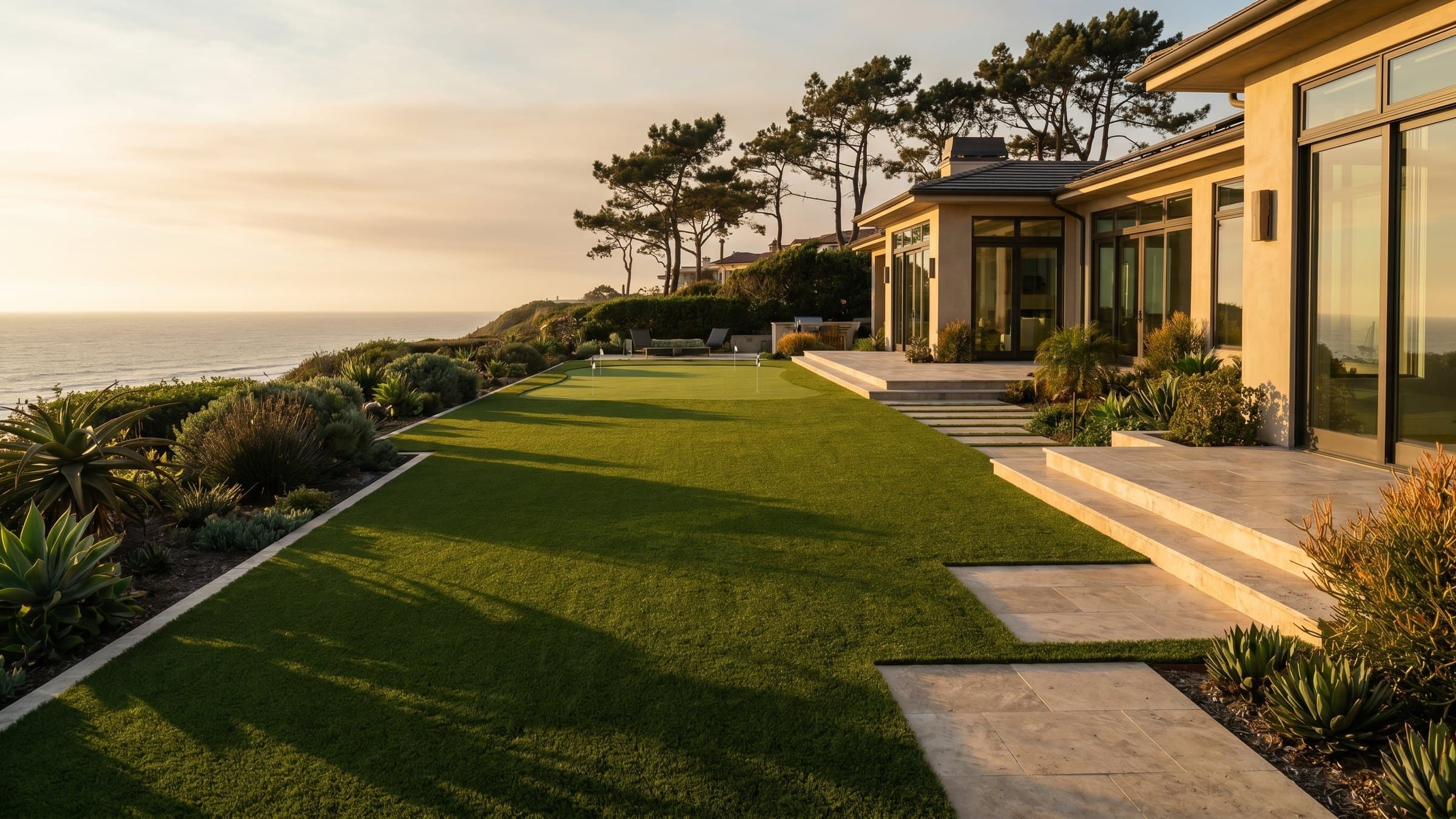 Artificial turf installation in Del Mar, CA