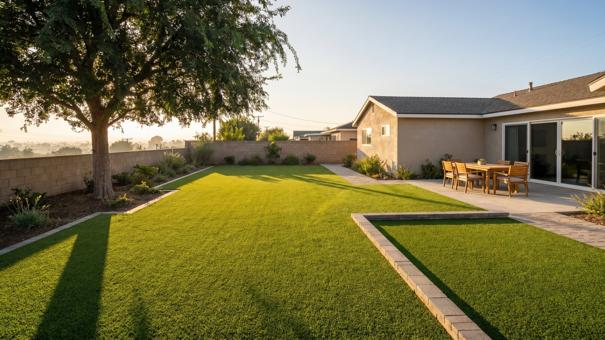 Artificial turf installation in Downey, CA