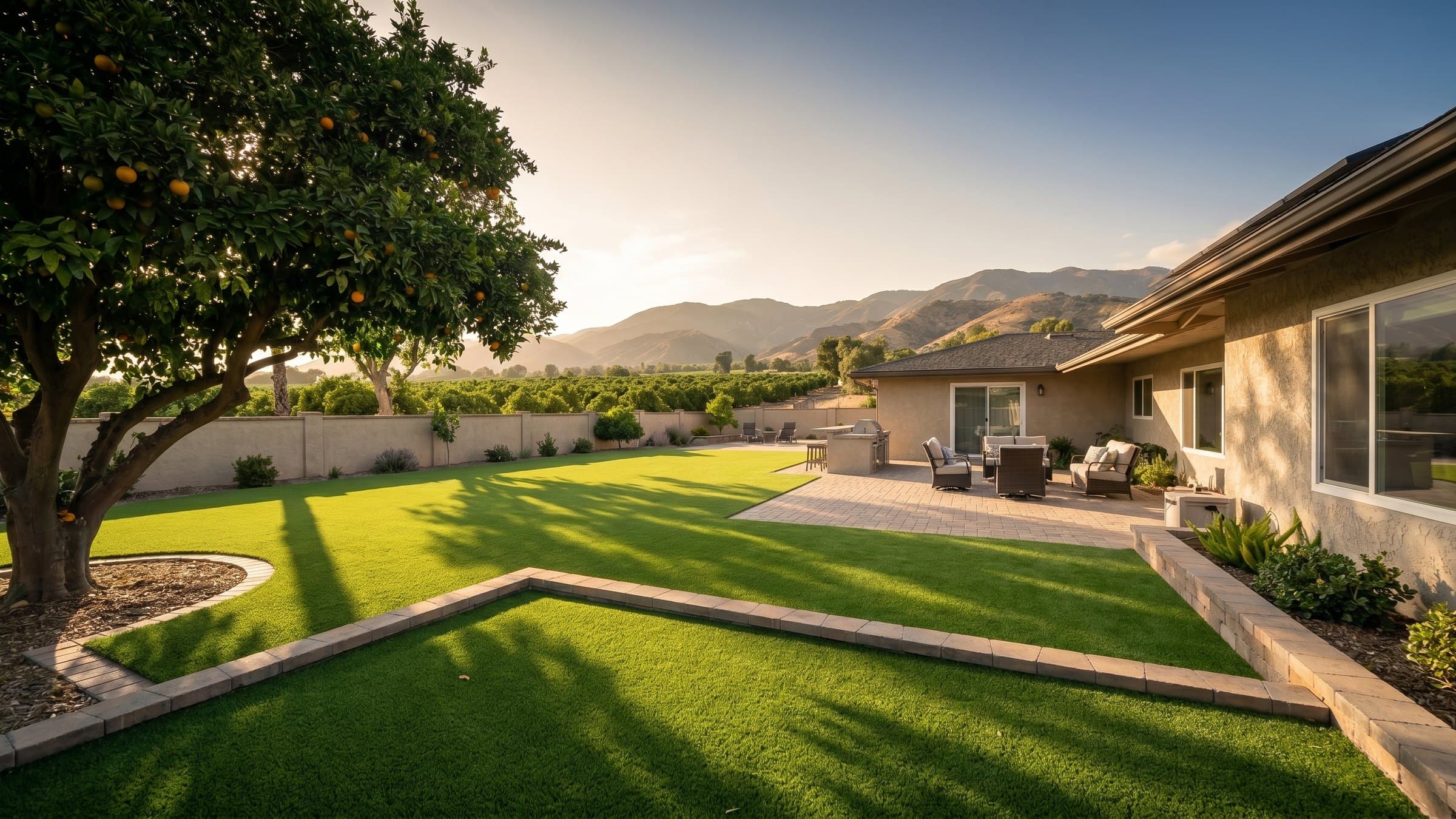 Artificial turf installation in Fillmore, CA