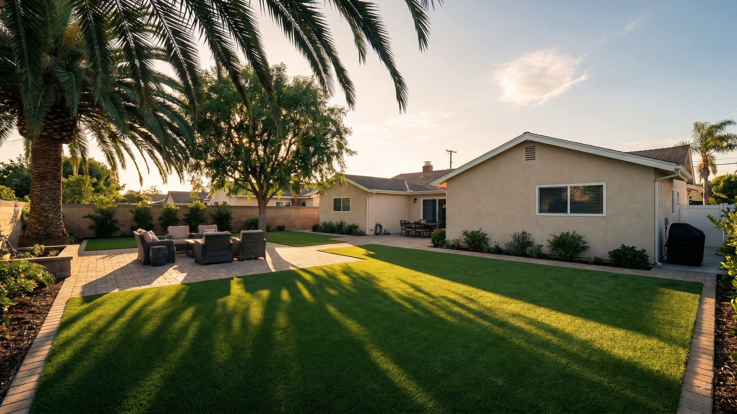 Artificial turf installation in Garden Grove, CA