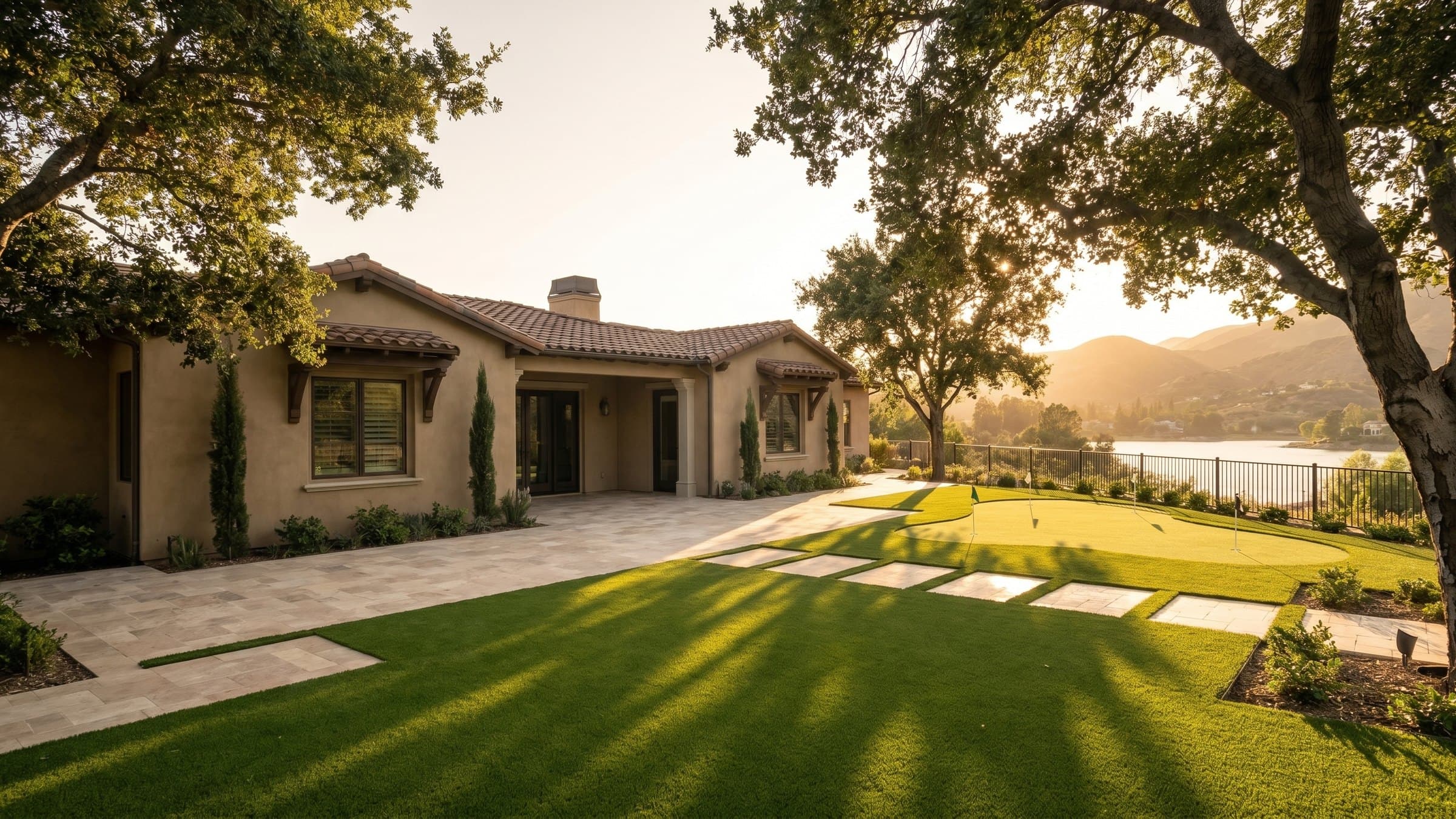 Artificial turf installation in Lake Sherwood, CA