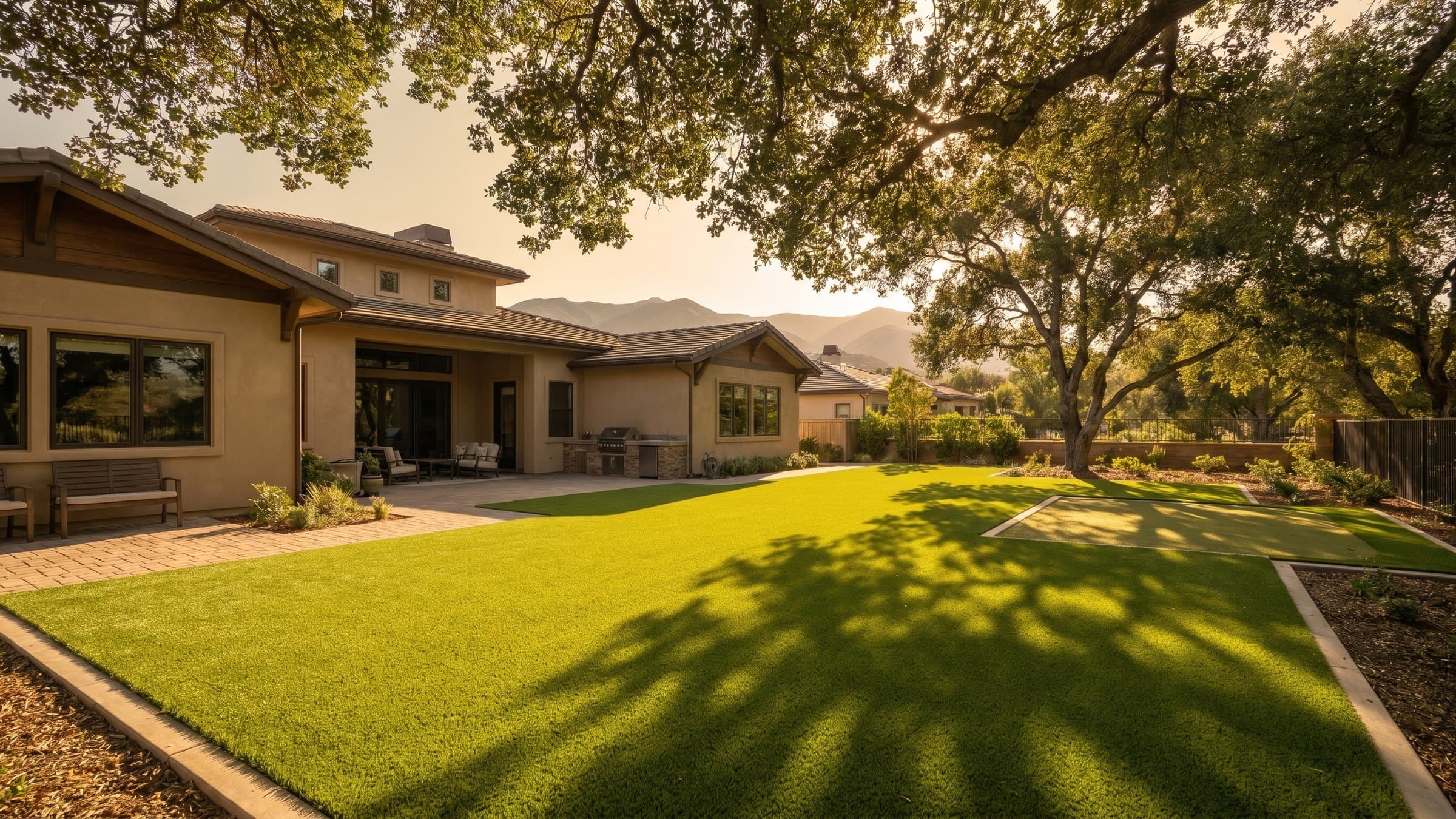 Artificial turf installation in Oak Park, CA