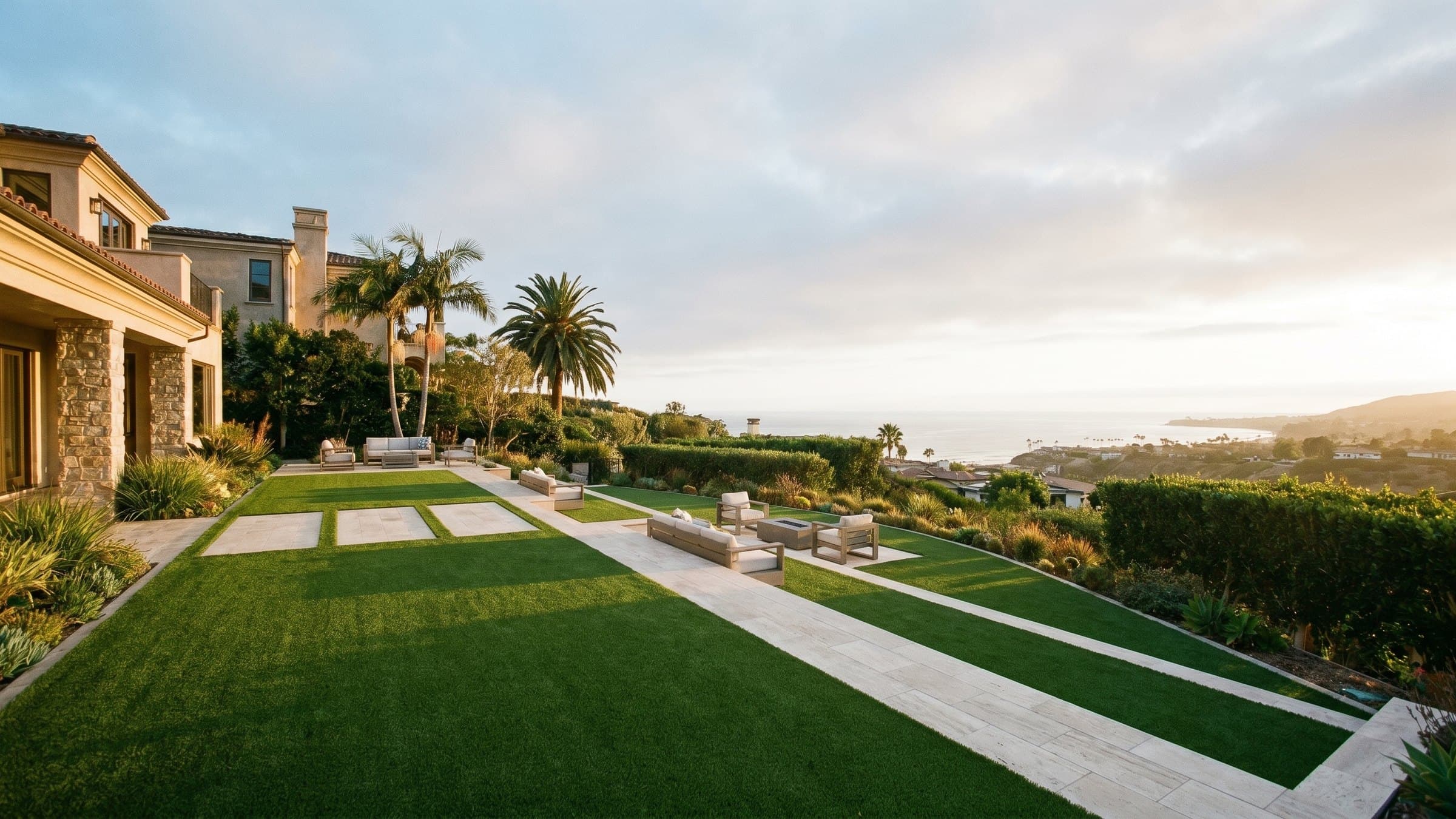 Artificial turf installation in Pacific Palisades, CA