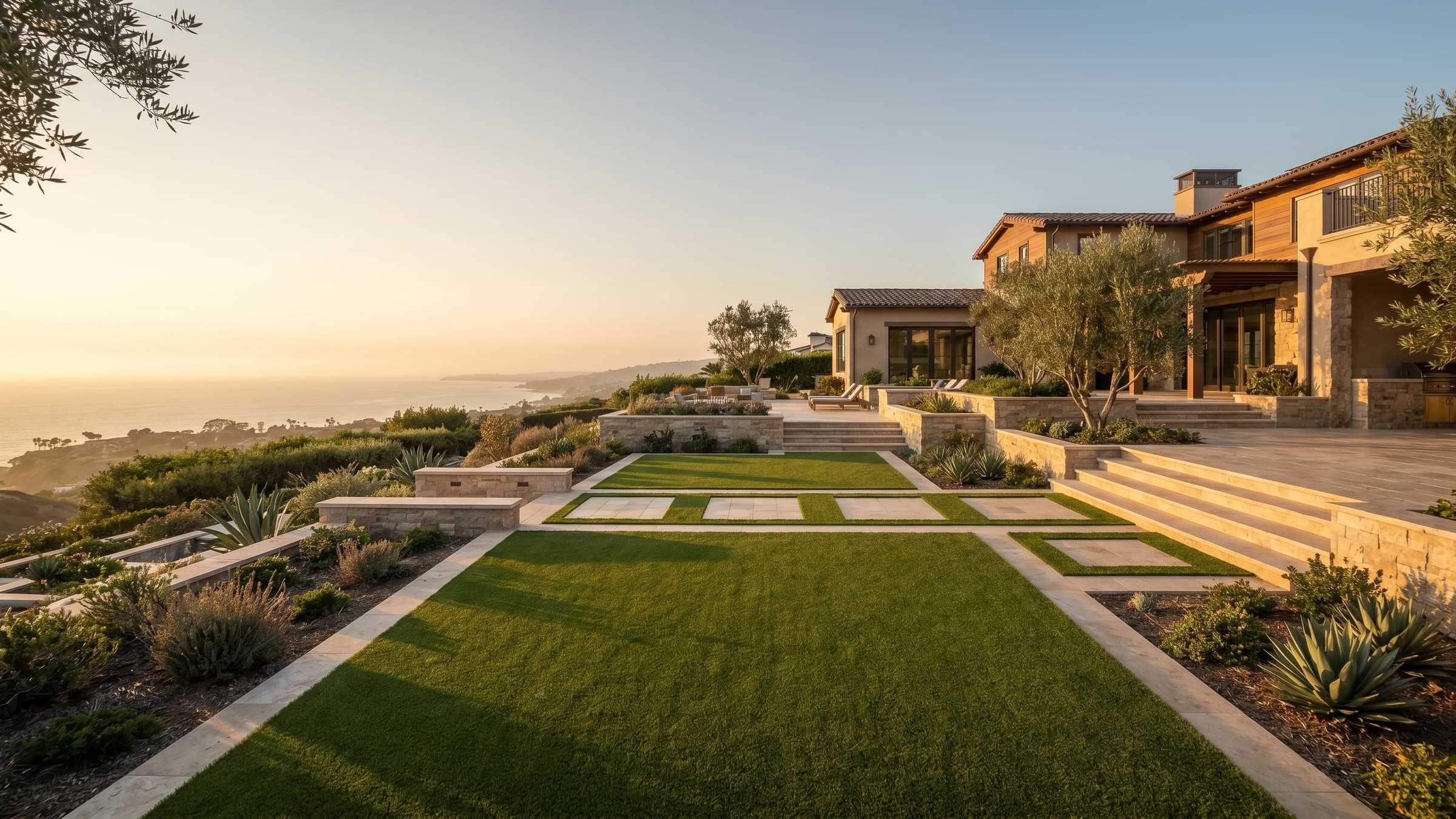 Artificial turf installation in Palos Verdes Estates, CA