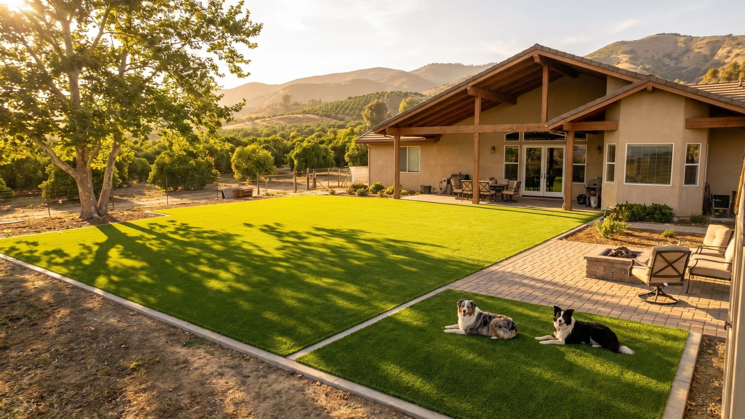 Artificial turf installation in Piru, CA