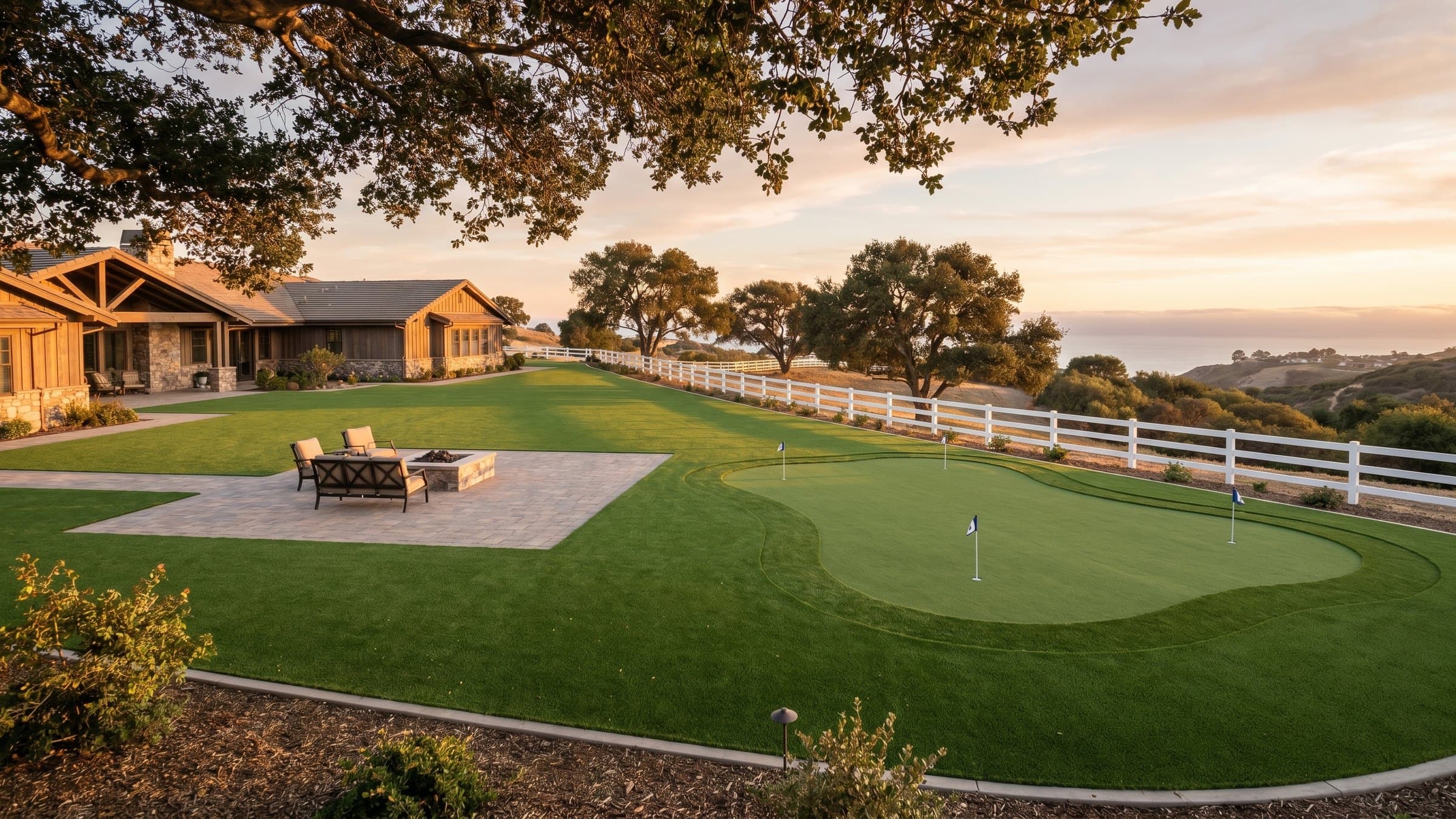 Artificial turf installation in Rolling Hills, CA