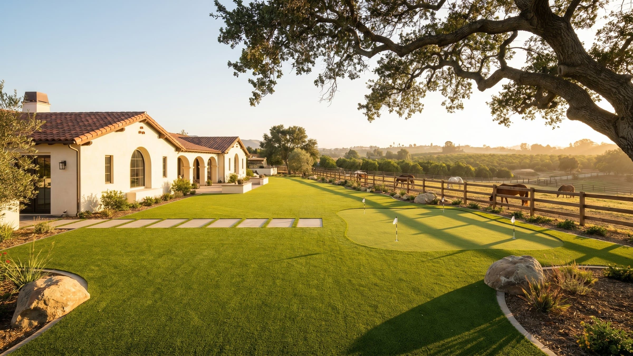Artificial turf installation in San Juan Capistrano, CA