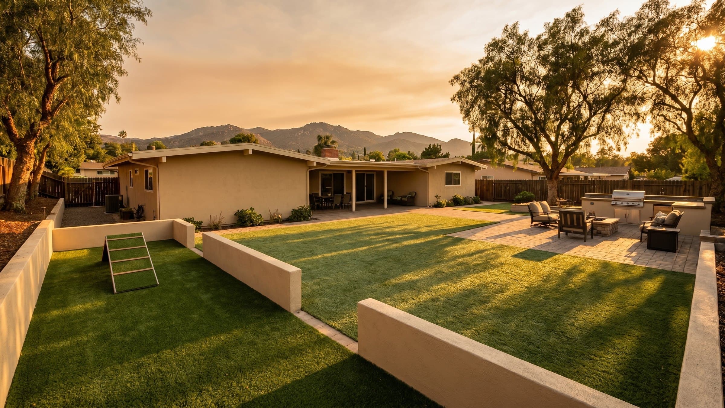 Artificial turf installation in Santee, CA
