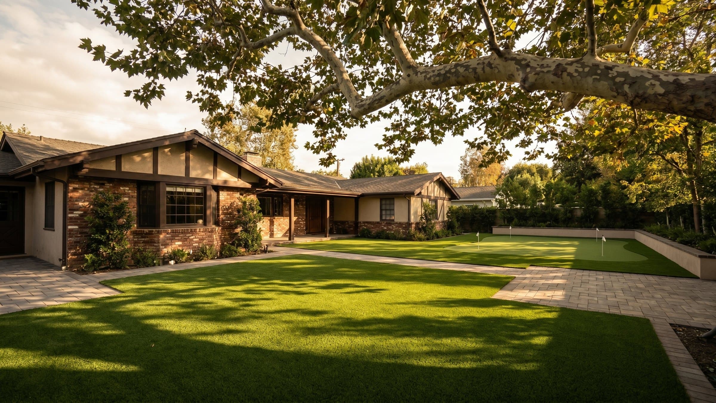 Artificial turf installation in Toluca Lake, CA