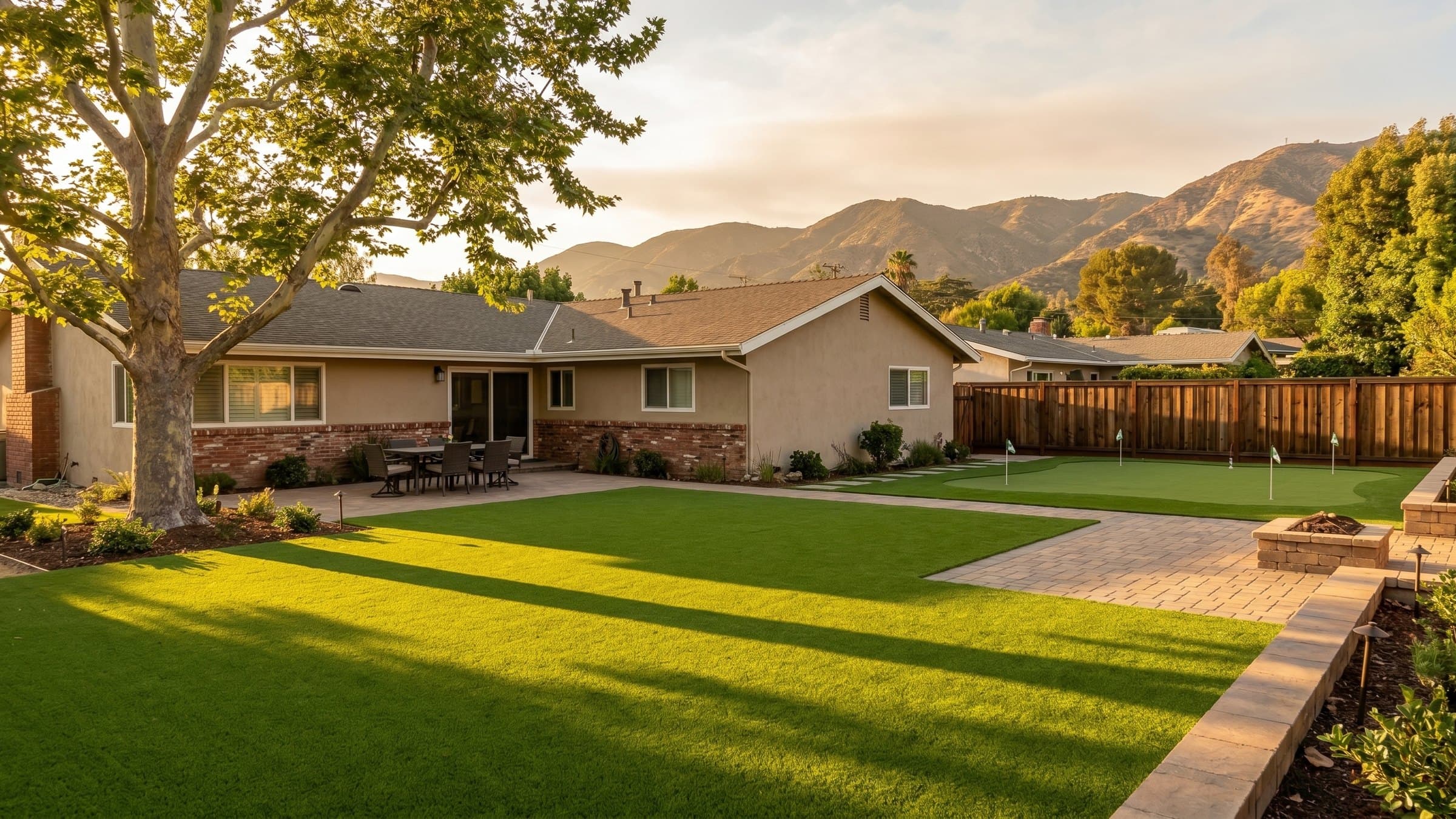 Artificial turf installation in Woodland Hills, CA