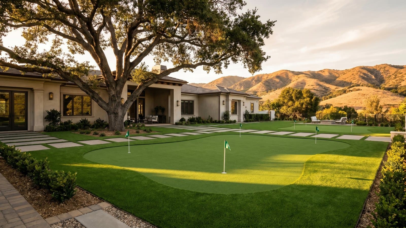 Ventura County Conejo Valley artificial turf installation with putting green